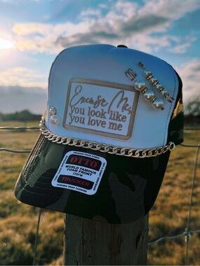 The Wild Poppy “Excuse Me” Camo Trucker Hat
